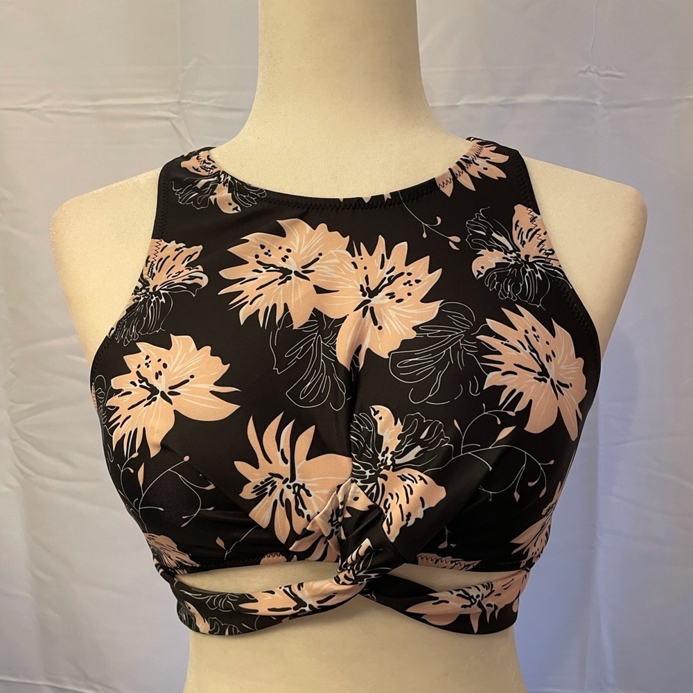 Blooming Jelly 2 Piece Swimsuit Size M Black and Pink - Picture 3 of 14